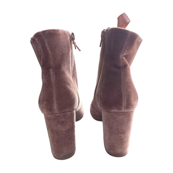 Kenneth Cole Reaction Corrine Pink Velvet Ribbon Lace-Up Granny Boots Size 7.5 - Picture 5 of 8